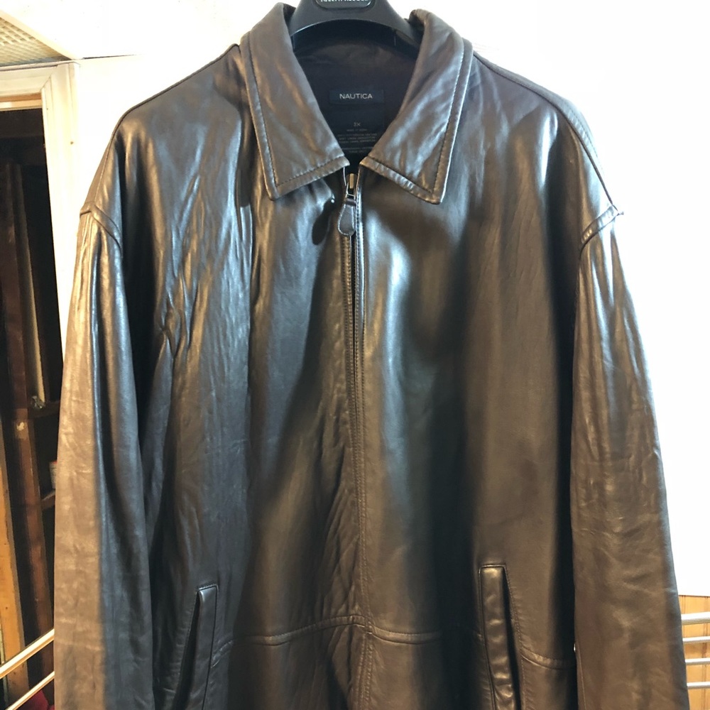 Men’s Brown Nautica Leather Jacket